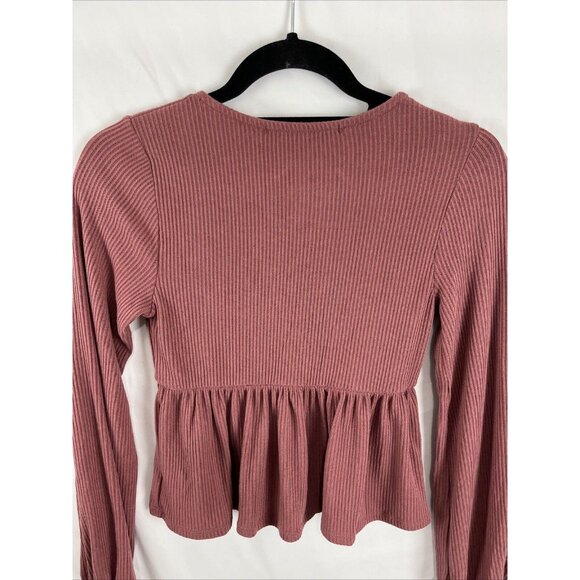 Altar'd State Blush Empire-Waist Cropped V-Neck Top Women’s Size XS - Picture 6 of 10